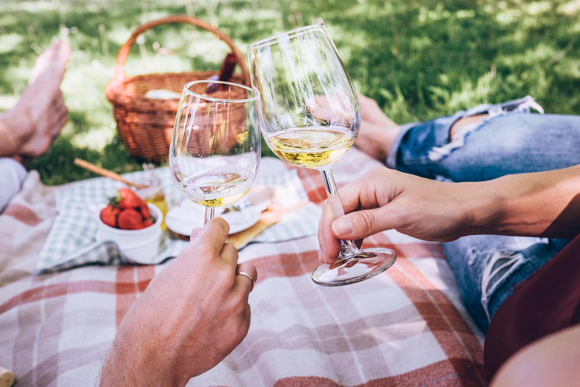 Weinpicknick im Park