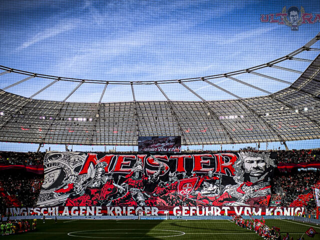 Choreos im Stadion. Stadioneck Leverkusen. Kunstnacht Leverkusen 2026.